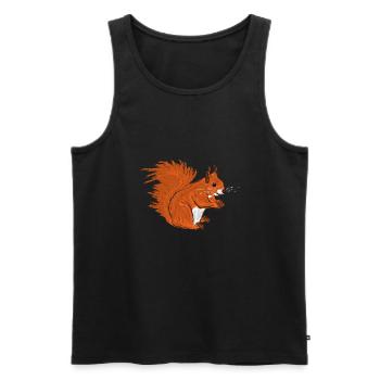 Écureuil rouge / European Red Squirrel VII - Débardeur bio Premium Homme - noir - Devant - AI Model Male 178 light (178cm)