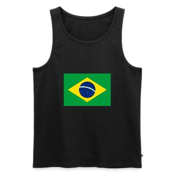 Drapeau br - Débardeur bio Premium Homme - noir - Devant - AI Model Male 178 light (178cm)