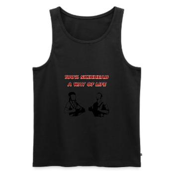 100 HAUT EIN WEG DESIGN - Männer Premium Bio Tank Top - Schwarz - Vorne - AI Model Male 178 light (178cm)