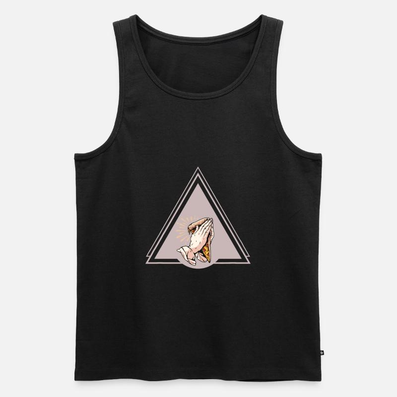 Pray for Pizza - Männer Premium Bio Tank Top - Schwarz