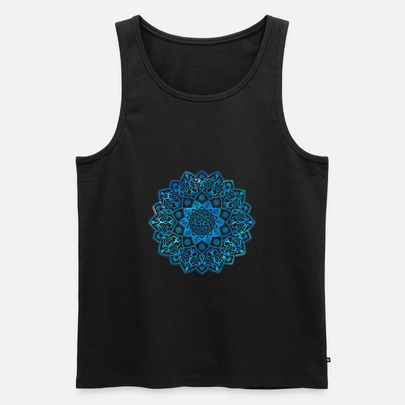 Mandala - Blau - Männer Premium Bio Tank Top - Schwarz