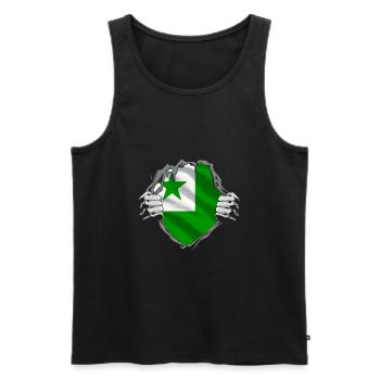 Esperanto ist die Sprache der Freundschaft. - Männer Premium Bio Tank Top - Schwarz - Vorne - AI Model Male 178 light (178cm)