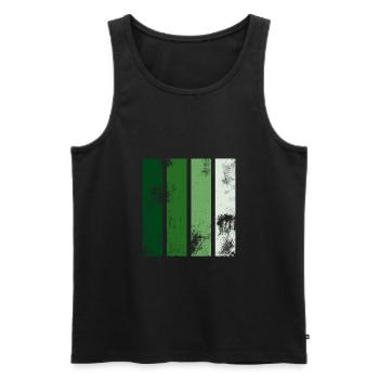 Retro stripes green - Men's Premium Organic Tank Top - black - Front - AI Model Male 178 light (178cm)