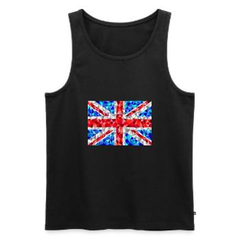 Union Jack im low poly Diamant Stil - Männer Premium Bio Tank Top - Schwarz - Vorne - AI Model Male 178 light (178cm)