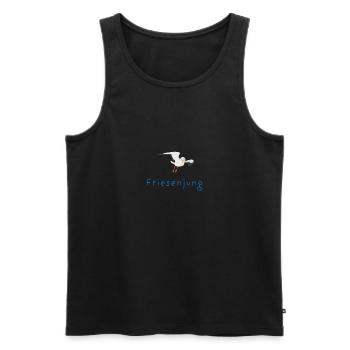 Friesenjung - Männer Premium Bio Tank Top - Schwarz - Vorne - AI Model Male 178 light (178cm)