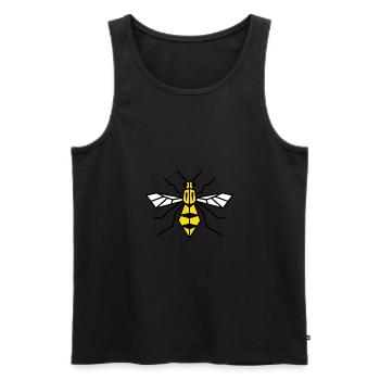 Geometrische Biene - Männer Premium Bio Tank Top - Schwarz - Vorne - Michal (187cm)