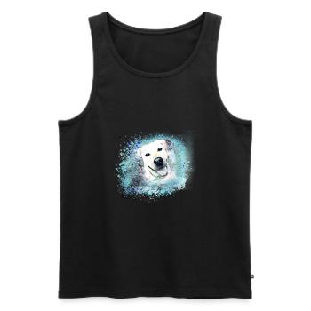 golden retriever, dog, labrador, pink - Men's Premium Organic Tank Top - black - Front - Michal (187cm)