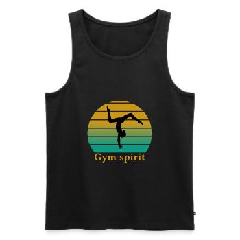 Gym spirit - Débardeur bio Premium Homme - noir - Devant - AI Model Male 178 light (178cm)
