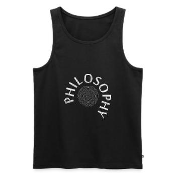 Conception de philosophie - Débardeur bio Premium Homme - noir - Devant - AI Model Male 178 light (178cm)