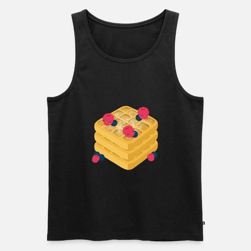 Waffle / Waffel Design - Männer Premium Bio Tank Top - Schwarz