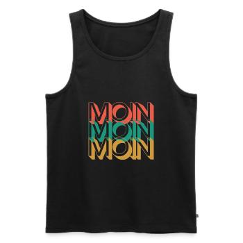 Moin Moin - Männer Premium Bio Tank Top - Schwarz - Vorne - AI Model Male 178 light (178cm)