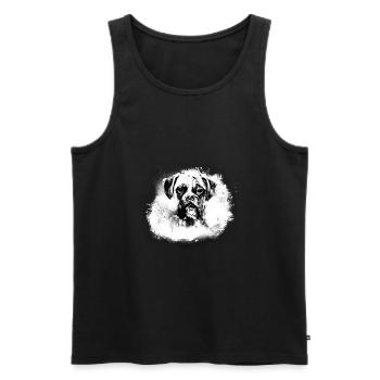 Hund, boxer, Bulldogge,Graffiti, Malerei, mint - Männer Premium Bio Tank Top - Schwarz - Vorne - AI Model Male 178 light (178cm)