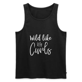Wild Like My Curls - Débardeur bio Premium Homme - noir - Devant - AI Model Male 178 light (178cm)