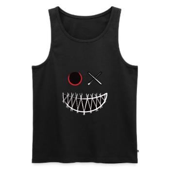 The Crazy Smile - Men's Premium Organic Tank Top - black - Front - Michal (187cm)