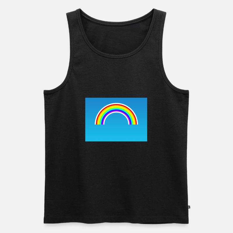 Regenbogen - Männer Premium Bio Tank Top - Schwarz