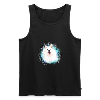 Samojede, Akita, Husky,chien, race de chien, graffiti - Débardeur bio Premium Homme - noir - Devant - Michal (187cm)