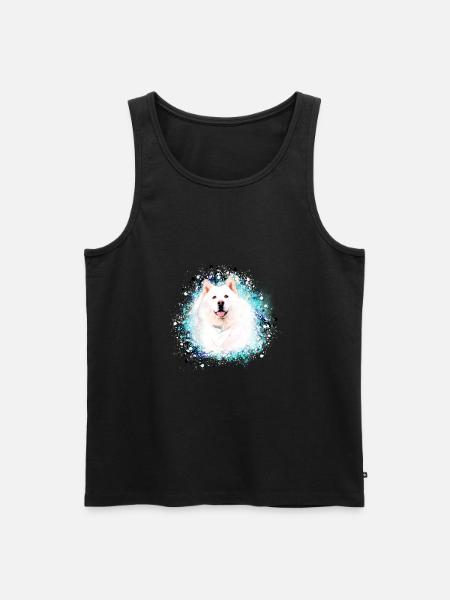 Samoyed, Akita, Husky, hund, hunderace, graffiti - Herre Premium økologisk tanktop - sort