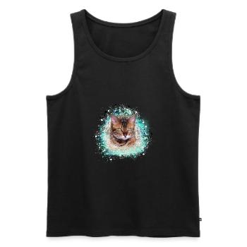 American Lynx, Katze, bengal, Leo, tiger, Malerei, - Männer Premium Bio Tank Top - Schwarz - Vorne - Michal (187cm)