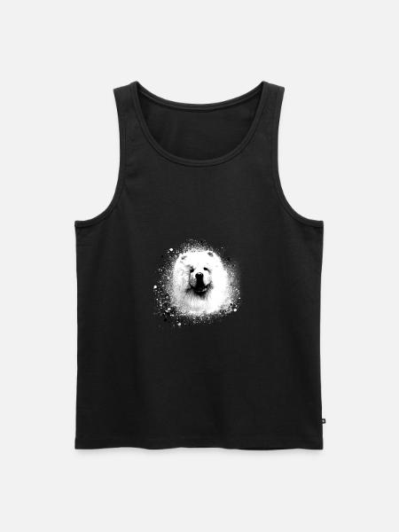 Chow Chow, hund, samojed, maleri, graffiti - Premium økologisk Tanktop for menn - svart