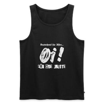 Deutschrock für Affen Oi! für die Elite - Männer Premium Bio Tank Top - Schwarz - Vorne - Michal (187cm)