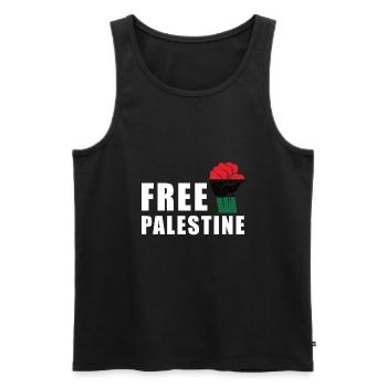Free Palestine lives Matter - Men's Premium Organic Tank Top - black - Front - AI Model Male 178 light (178cm)