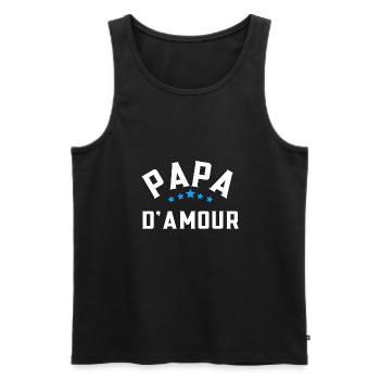 Papa d'amour - Débardeur bio Premium Homme - noir - Devant - AI Model Male 178 light (178cm)
