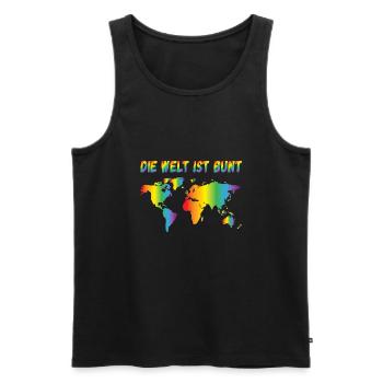Rainbow Regenbogen Pride Homosexual Kleidung Mann - Männer Premium Bio Tank Top - Schwarz - Vorne - Michal (187cm)