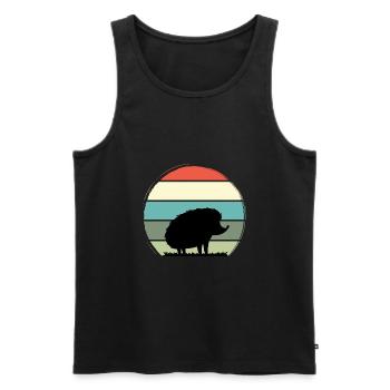 hedgehog - Men's Premium Organic Tank Top - black - Front - AI Model Male 178 light (178cm)
