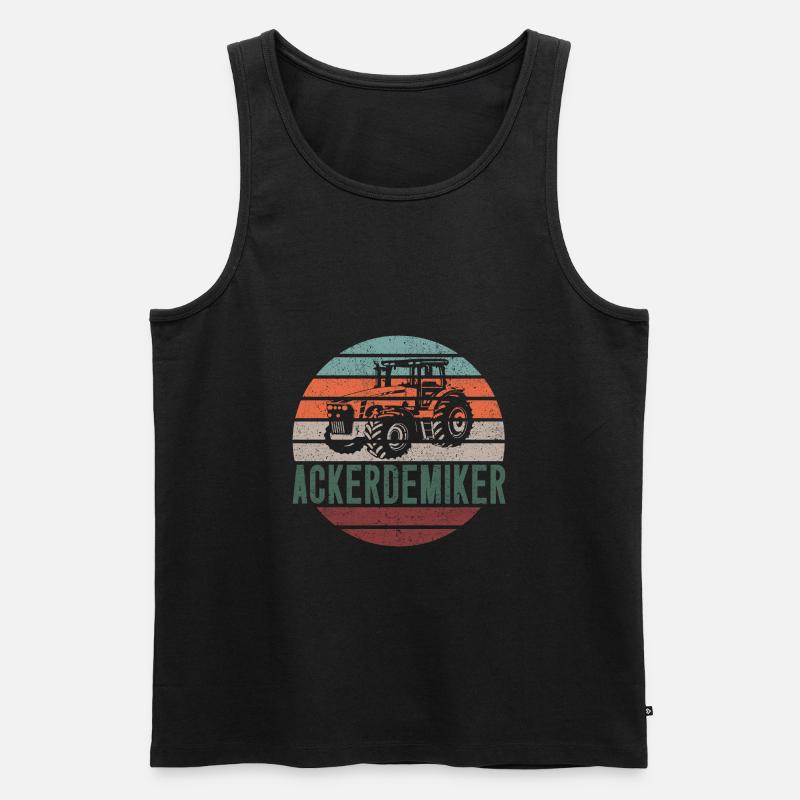 Traktor Landwirt Acker - Männer Premium Bio Tank Top - Schwarz