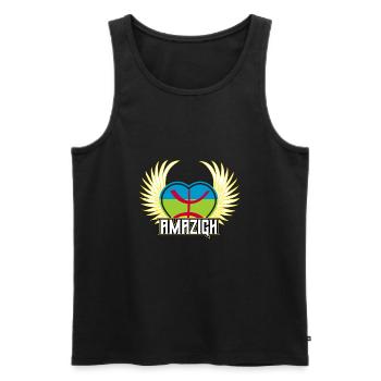 Amazigh - Männer Premium Bio Tank Top - Schwarz - Vorne - AI Model Male 178 light (178cm)