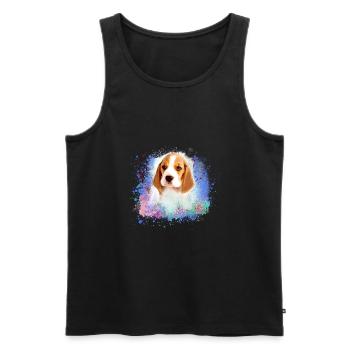 beagle ,dog, painting, graffiti, dog love,puppy - Men's Premium Organic Tank Top - black - Front - Michal (187cm)