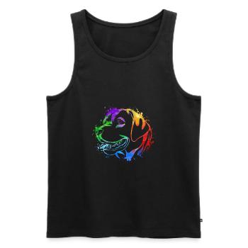 Labrador Bunt Hund Hundeliebe Hundebesitzer - Männer Premium Bio Tank Top - Schwarz - Vorne - Michal (187cm)