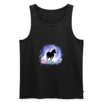cheval, haflinger, graffiti, peinture, rose, islandais - Débardeur bio Premium Homme - noir - Devant - Michal (187cm)