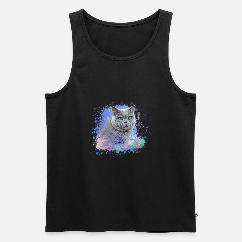 perserkatze,siamkatze,katze,braune katze, graffiti - Männer Premium Bio Tank Top - Schwarz
