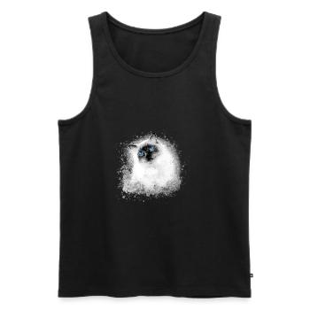 cat, siam cat, ragdoll ,painting,graffiti - Men's Premium Organic Tank Top - black - Front - AI Model Male 178 light (178cm)