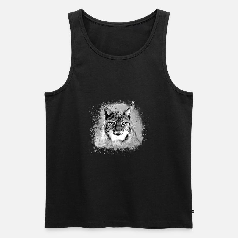 wildkatze,luchs,grau,graffiti,malerei,katze - Männer Premium Bio Tank Top - Schwarz
