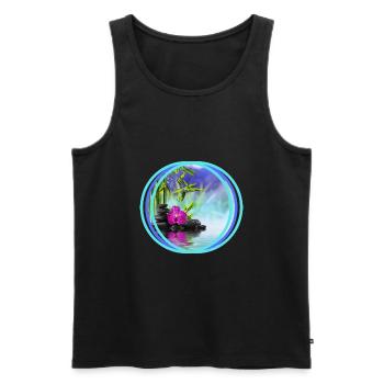 Zen printing - Men's Premium Organic Tank Top - black - Front - AI Model Male 178 light (178cm)