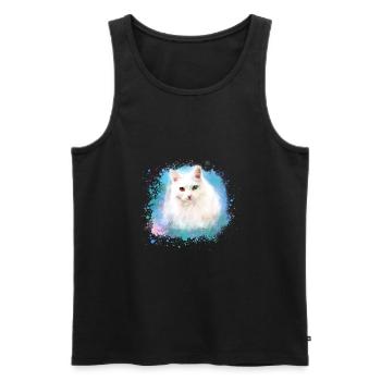 Persian cat,cat,ragdoll,siam cat - Men's Premium Organic Tank Top - black - Front - AI Model Male 178 light (178cm)