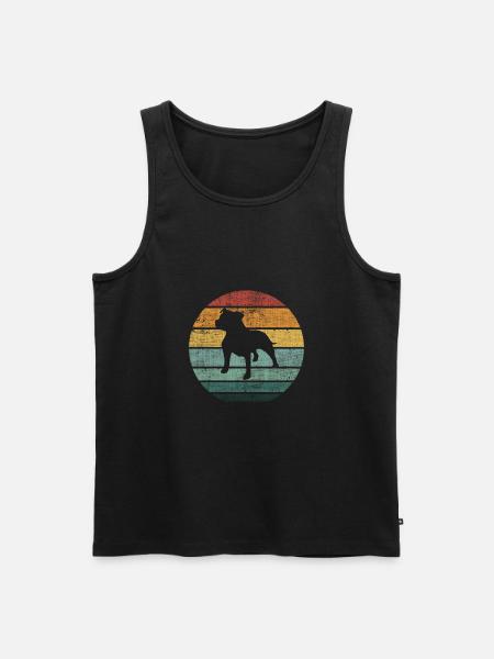Staffordshire Hund Hund Staffy Retro Animal UK Spaß - Männer Premium Bio Tank Top - Schwarz