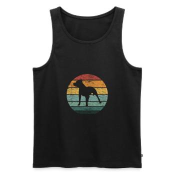 American Staffordshire Hund Pitbull Cane Retro Spaß - Männer Premium Bio Tank Top - Schwarz - Vorne - Michal (187cm)