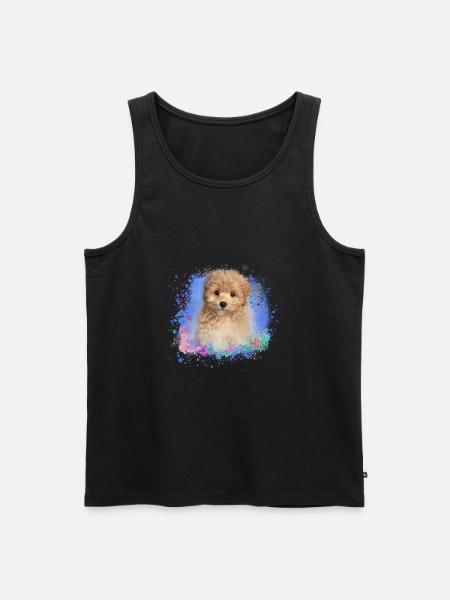 maltipoo, maltais, chien, peinture, graffiti, chiot - Débardeur bio Premium Homme - noir