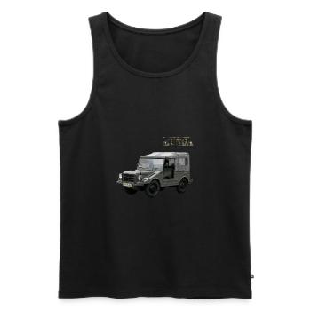 Véhicule hors route Munga Véhicule militaire - Débardeur bio Premium Homme - noir - Devant - AI Model Male 178 light (178cm)