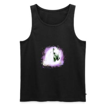 pony, blau, shettland,pferd,pony,weisses pony - Männer Premium Bio Tank Top - Schwarz - Vorne - AI Model Male 178 light (178cm)