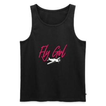 Pilote d’aviation Fly Girl - Débardeur bio Premium Homme - noir - Devant - Michal (187cm)
