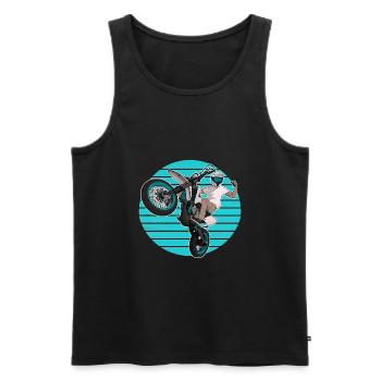 Supermotard / Supermotard / Supermotard Wheelie Bikers - Débardeur bio Premium Homme - noir - Devant - AI Model Male 178 light (178cm)