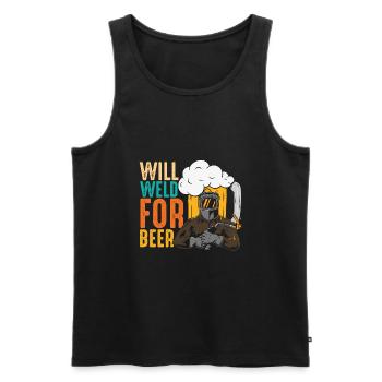 Welder hourly wage - Men's Premium Organic Tank Top - black - Front - AI Model Male 178 light (178cm)