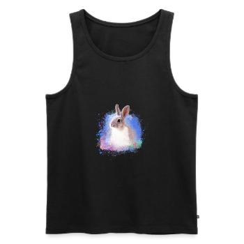 rabbit, rabbit, blue, graffiti, painting, - Men's Premium Organic Tank Top - black - Front - AI Model Male 178 light (178cm)