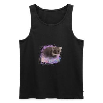 iltis,marten,ferrets,graffiti,painting - Men's Premium Organic Tank Top - black - Front - Michal (187cm)