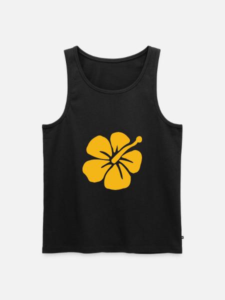 HIBISCUSjaune - Débardeur bio Premium Homme - noir