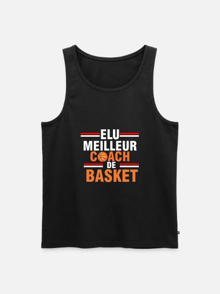 Meilleur coach de basket - Débardeur bio Premium Homme - noir